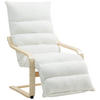 LOUNGE-SESSEL mit verstellbarem Fußteil, Weiß - Weiß, Kunststoff (67/105/114cm) - HOMCOM