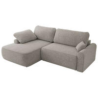 ECKSCHLAFSOFA CUBO L Hellgrau Struktur - links - Hellgrau/Schwarz, Kunststoff/Textil (273/187cm) - MKS