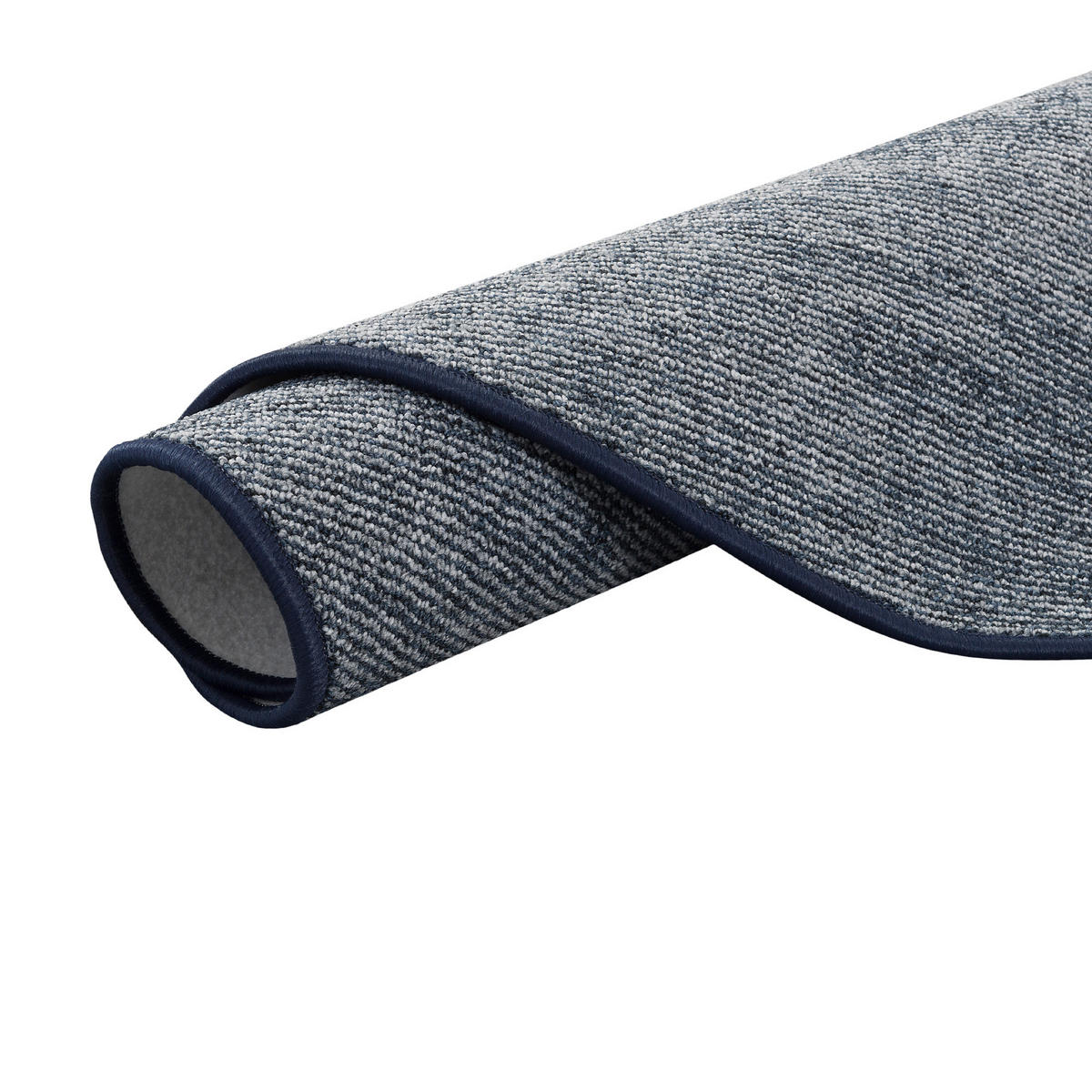 STREIFENBERBER TEPPICH LINES MELIERT RUND - Blau, Textil (200/200cm) - Snapstyle