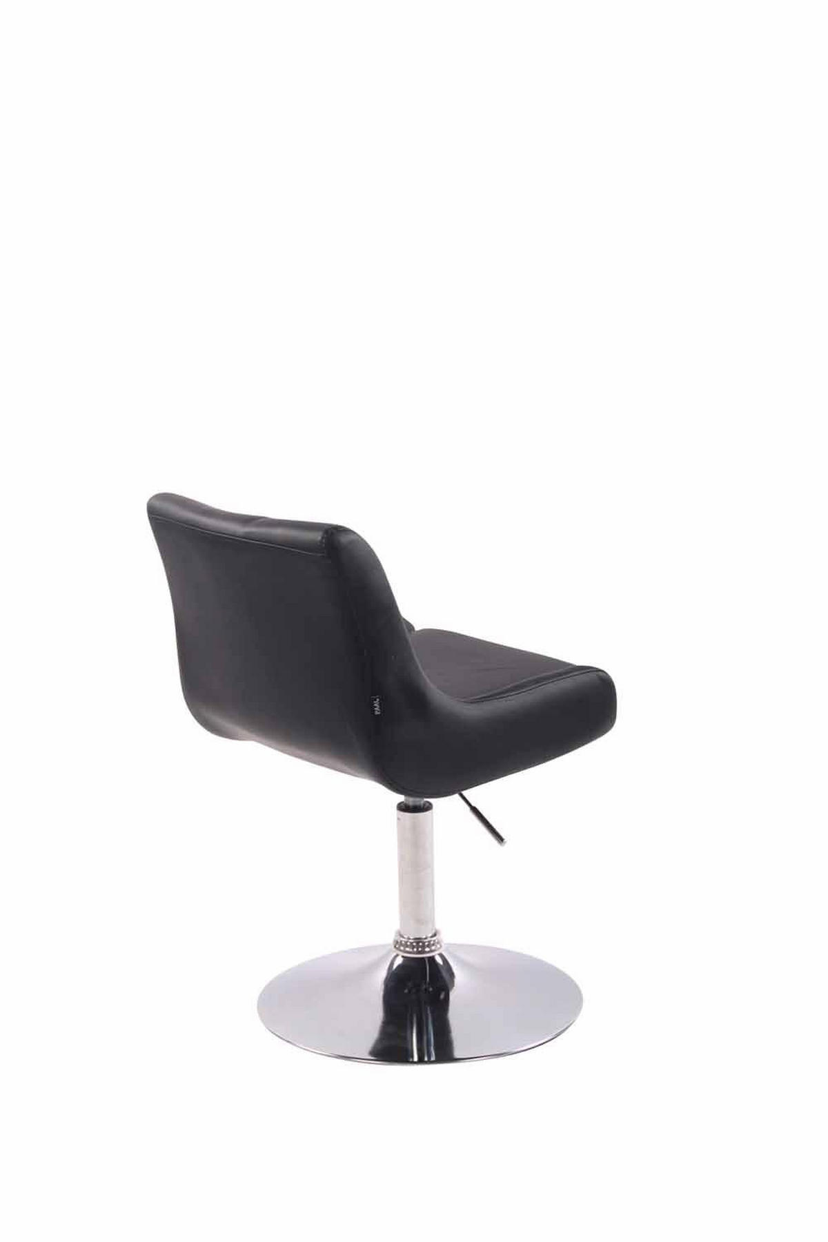 DREHSTUHL Lederlook schwarz - Chromfarben/Schwarz, Textil/Metall (43/71/50cm) - CLP