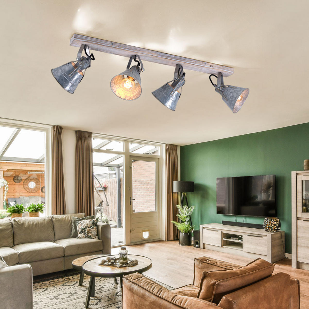 LED DECKENLEUCHTE GÜNTHER Metall Silber - Silberfarben, Metall (82/17.5/18cm) - Globo Lighting