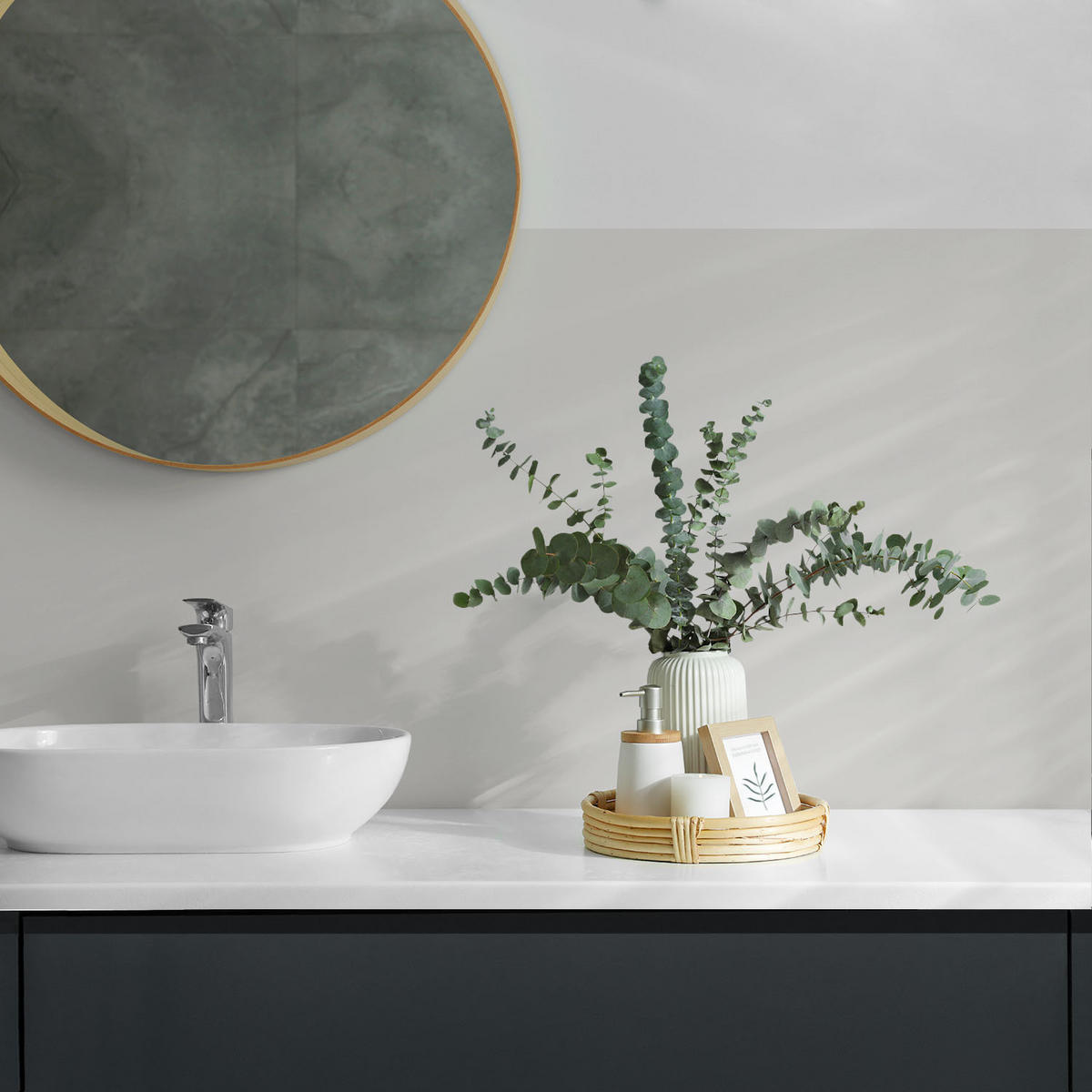 WANDPANEEL 20 Stück 20x20 cm selbstklebend Marbryn - Taupe, Kunststoff (20/1.6/20cm) - Wallfluent