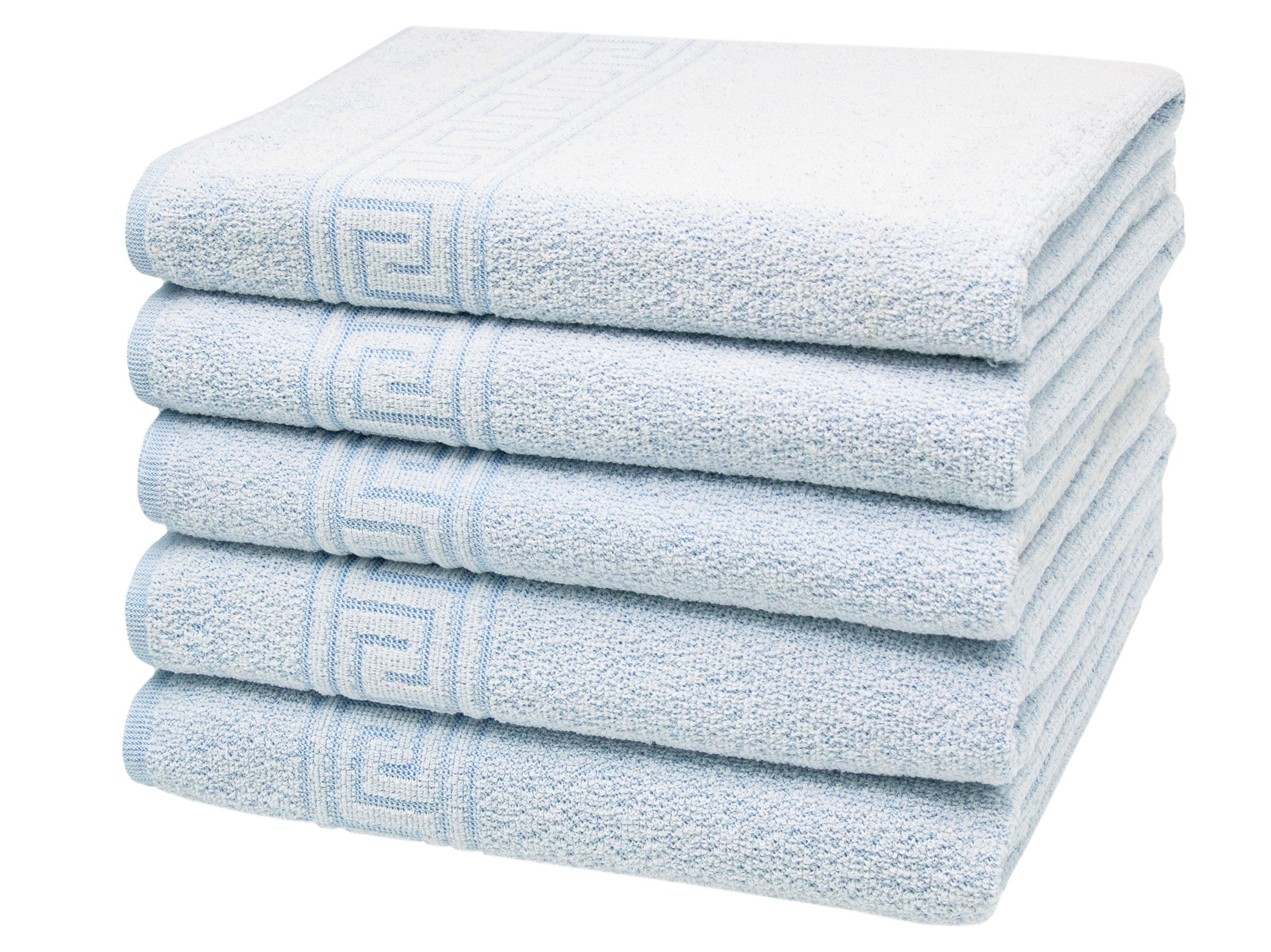 DUSCHTÜCHER, 5er-Set, 70x140 cm, 70% Baumwolle, 30% Polyester - Blau, Textil (70/140cm) - Zollner