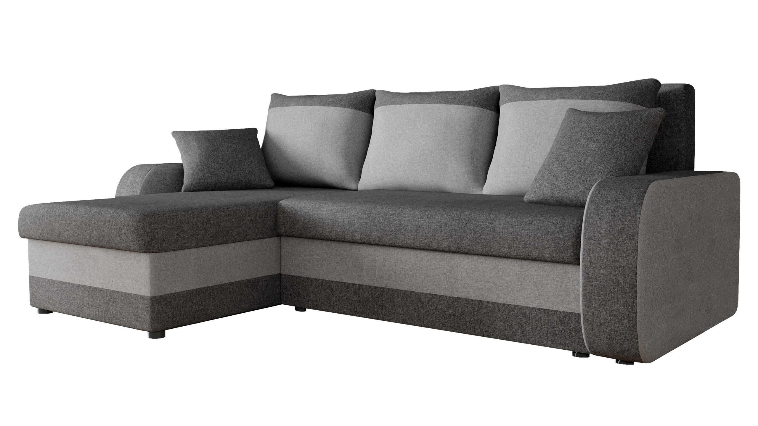ECKSOFA Kris Lux - Schwarz/Graphitfarben, Holz/Kunststoff (238/147cm) - MIRJAN24