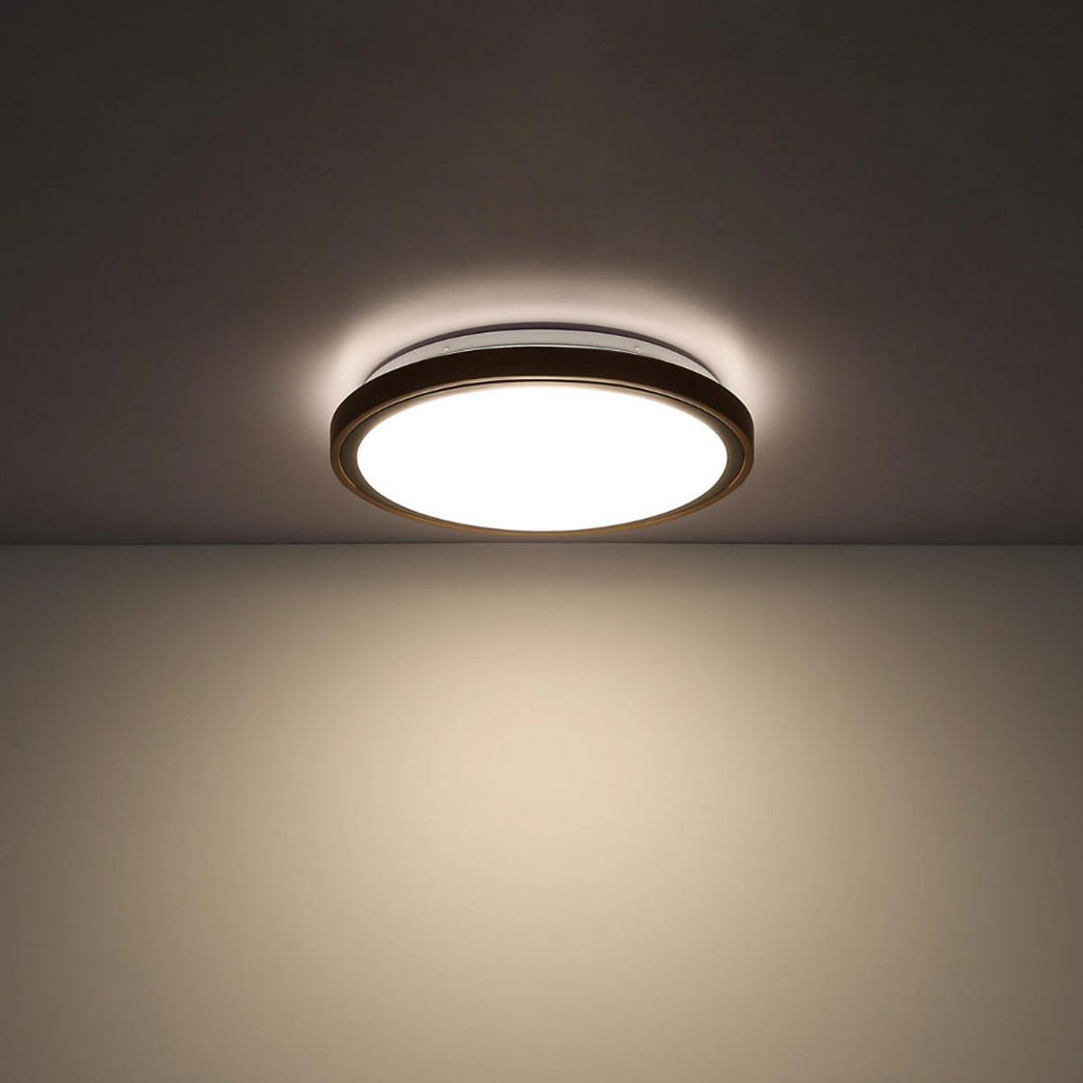 LED DECKENLEUCHTE BRUNO Aluminium Braun - Braun, Holz (38/38/9.5cm) - Globo Lighting