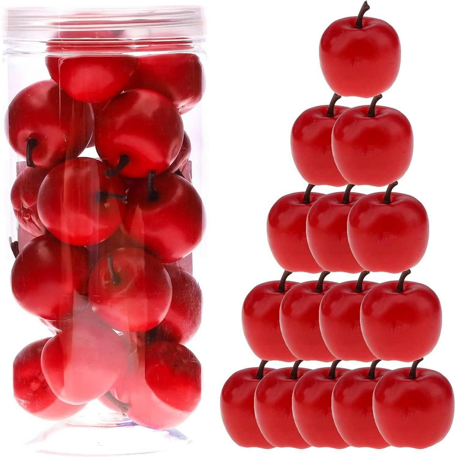 KÜNSTLICHE Äpfel 27-teiliges Set Rot - Rot, Kunststoff (9.8cm)