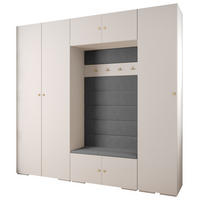 GARDEROBEN-SET 236,7/250/47 - Goldfarben/Schwarz, Holz/Kunststoff (250/236.7/47cm) - Abiks Möbel