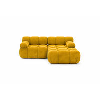 ECKSOFA L-form Mini Modular, Veloursstoff Salvador, Gelb, Rechts, Selia - Gelb, Holz (190/160cm) - Kaiser Möbel