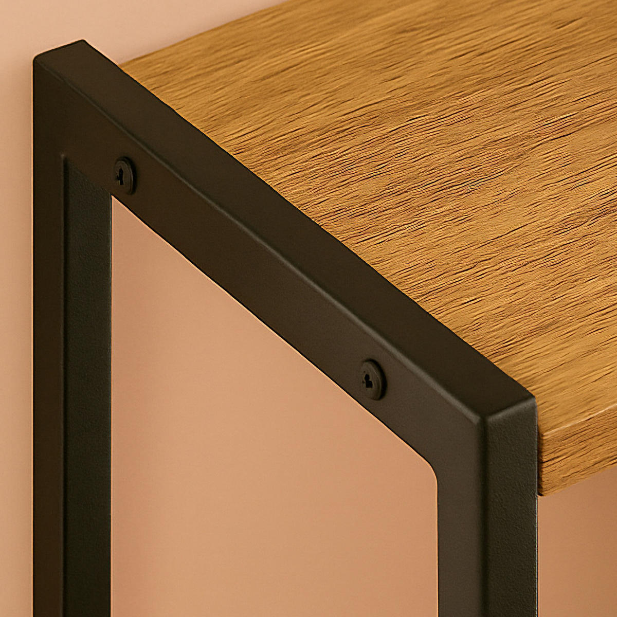 BÜCHERREGAL - Hellbraun, Holzwerkstoff/Metall (74/154.5/30cm) - Relaxdays