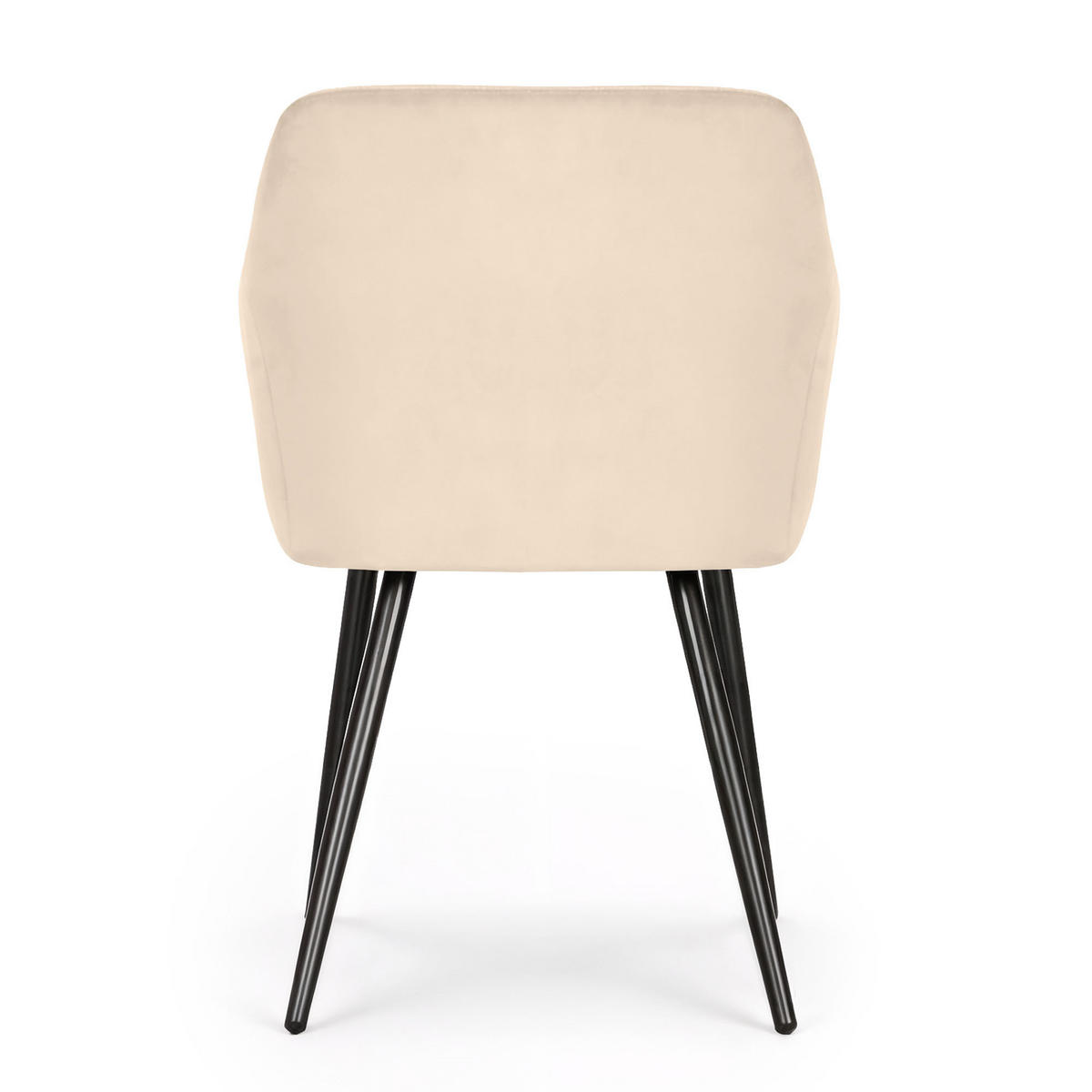 POLSTERSTUHL 6er Set, Metallbeine Beige, Schwarz 54,5/83/58 - Beige/Schwarz, Textil (55/83/58cm) - RAUMHIRSCH FURNITURE