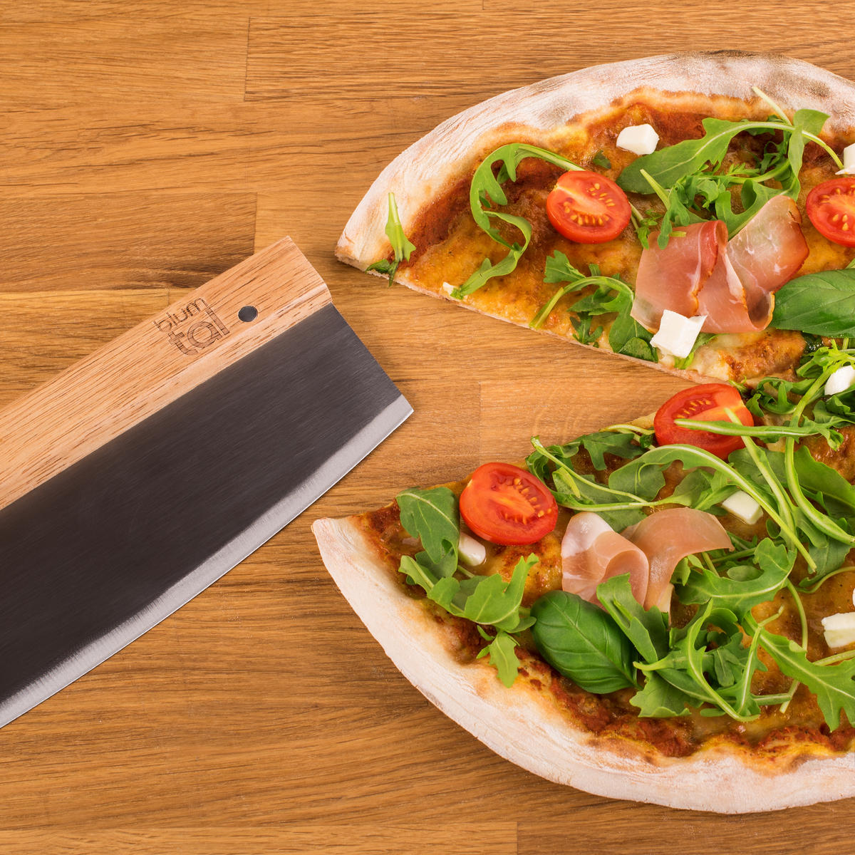 PIZZASCHNEIDER Lovisa - Edelstahlfarben, Holz/Metall (7/1/7cm) - Blumtal