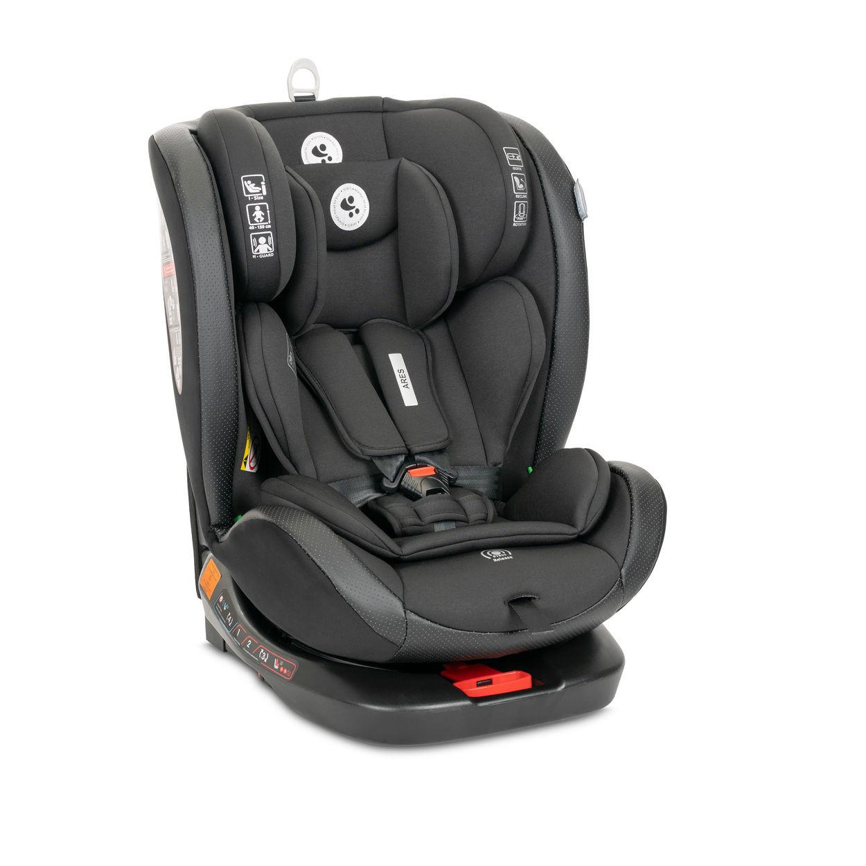 KINDERSITZ Ares i-Size dunkelgrau (40-150cm) Isofix, verstellbar, Sitz 360° drehbar - Dunkelgrau, Kunststoff (46/63/53cm) - Lorelli