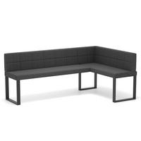 ECKBANK rechts SANA U Webstoff gesteppt, 168/128 cm Anthrazit - Anthrazit, Textil/Metall (128/168cm) - Idohome