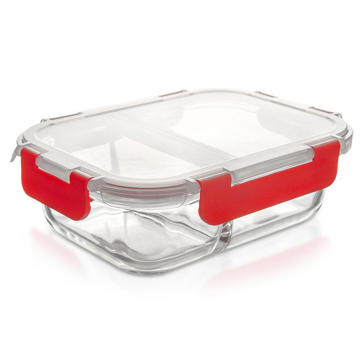 LUNCHBOX unterteilt 550 ml Transparent - Transparent, Glas (13.5/6/18.5cm) - Orion 