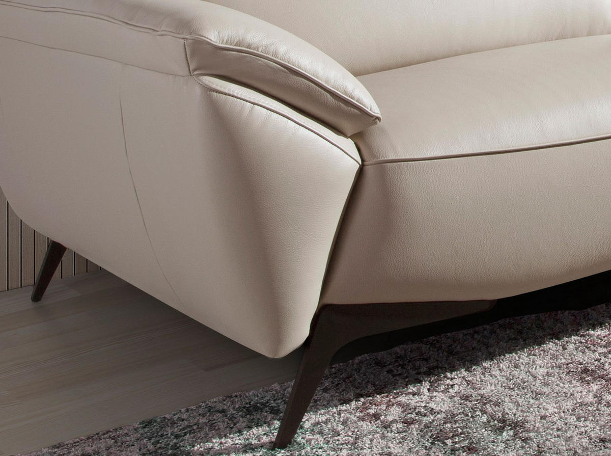 SOFA 3-Sitzer-Sofa aus Leder in Taupe 223/107/102 cm - Dunkelgrau/Schwarz, Leder (223/102/107cm) - ANGEL CERDA