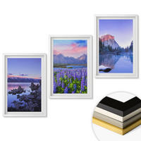 WANDBILDER 3er-Set - 40x60 cm Weißer Rahmen - Berglandschaften mit Wasser und Himmel - Weiß, Kunststoff (40/60cm) - ArtPrintCave