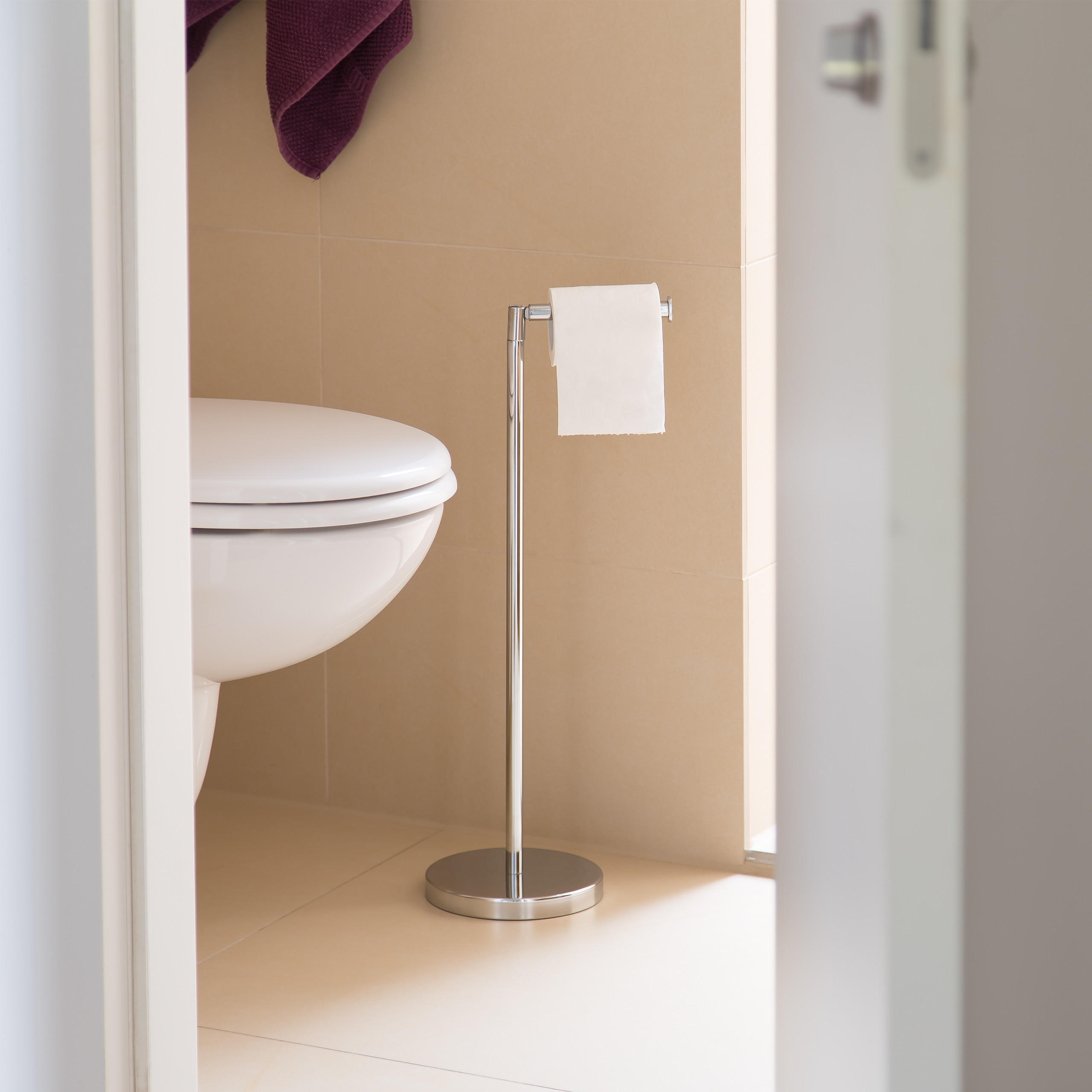 TOILETTENPAPIERHALTER - Silberfarben, Metall (22/56/16.5cm) - Relaxdays