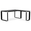 ECKSCHREIBTISCH Holz Metall Chromakzente KERIX, Schwarz 170x160x74 cm - Schwarz, Holz/Metall (160/170/74cm) - KADIMA DESIGN