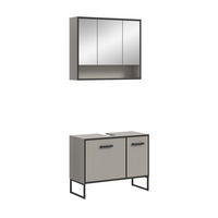 BADKOMBINATION Bagno 80x192x36 cm Kaschmir Schwarz 2tlg. - Kaschmir, Holzwerkstoff (80/192/36cm)