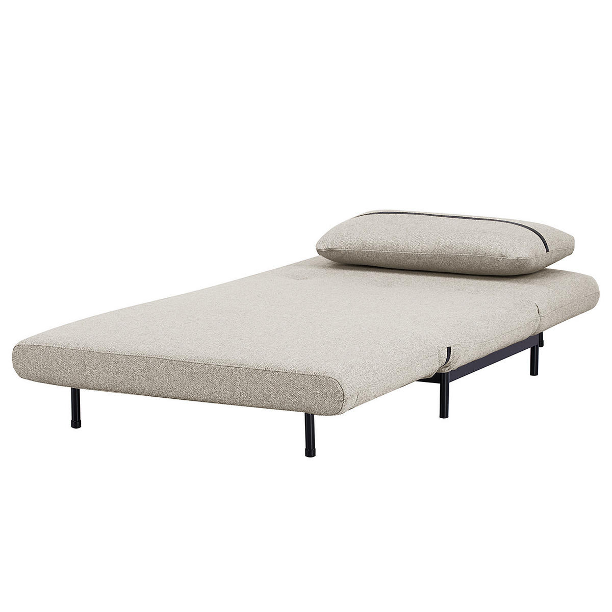 SCHLAFSESSEL - Hellgrau/Schwarz, Holz/Textil (105/82/88cm) - home24