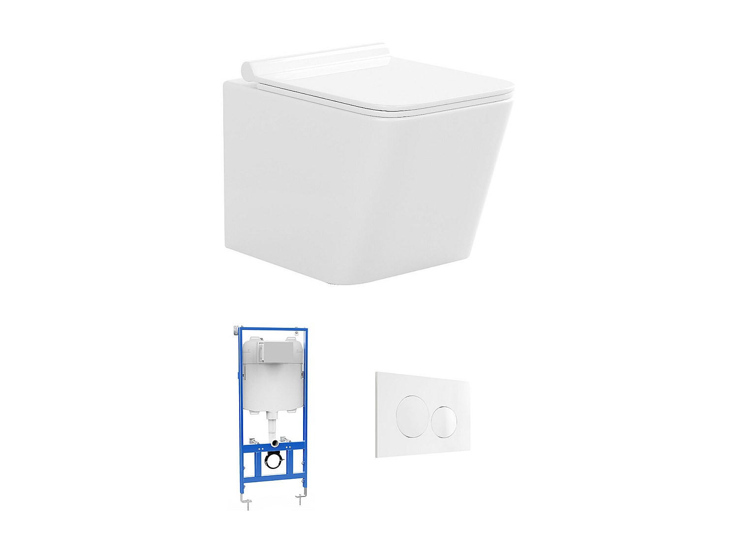 HÄNGE WC - 35.5 cm x 51.5 cm - keramik - weiß Clemona - Weiß, Keramik (35.5/34/51.5cm) - Vente-Unique