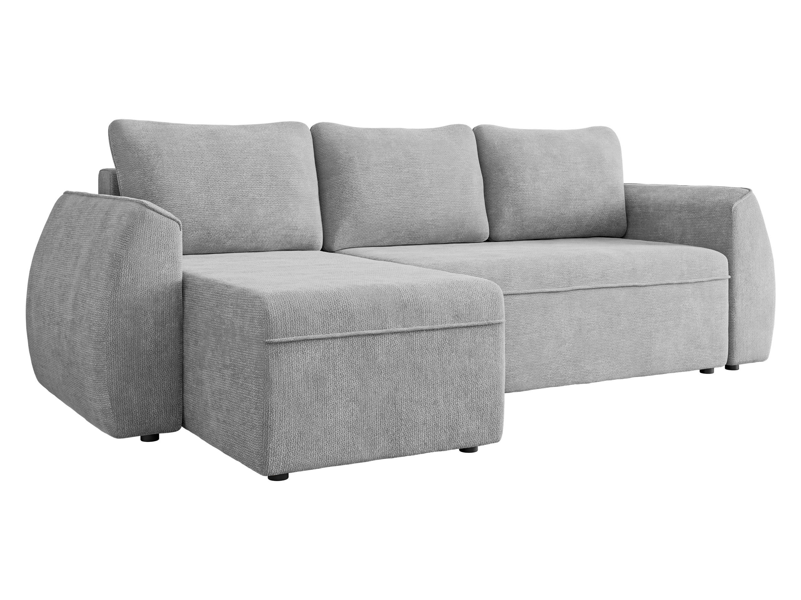 ECKSCHLAFSOFA Darlan - Hellgrau/Schwarz, Holz/Kunststoff (245/143cm) - MIRJAN24