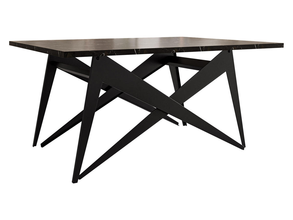 2-IN-1 COUCHTISCH UND ESSTISCH Xena - Schwarz, Holzwerkstoff/Metall (70/90/45cm) - MIRJAN24