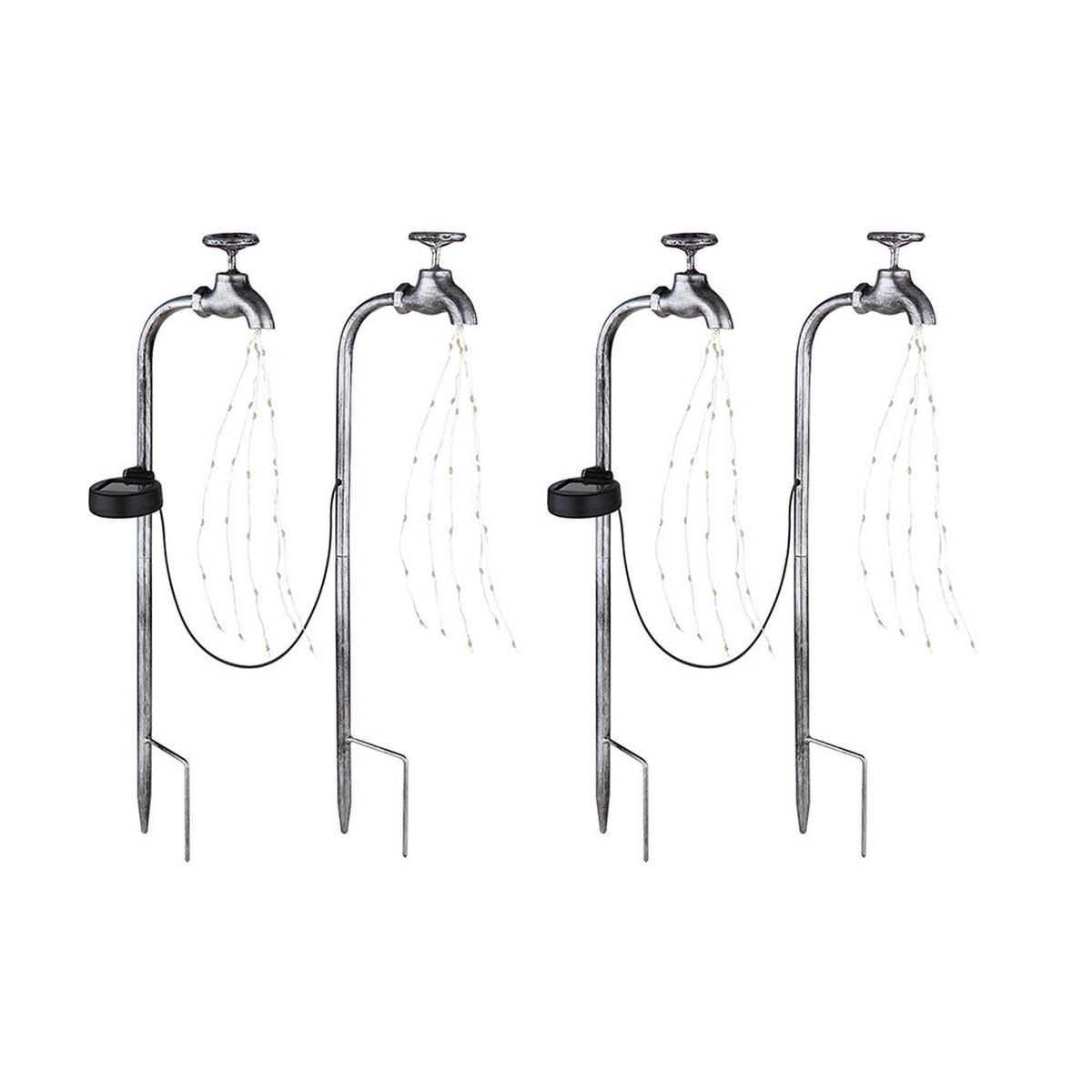 LED AUSSENLEUCHTE Solarleuchte Silber - Silberfarben, Metall (13/4.5/53cm) - Globo Lighting