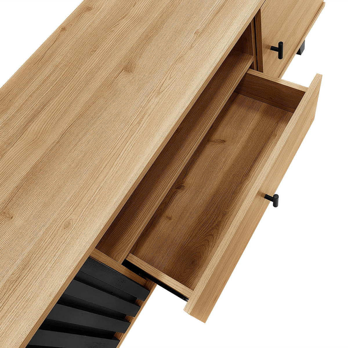 TV-LOWBOARD 170 cm Holz schwarz Stauraum - Naturfarben, Holzwerkstoff (170/50.5/40cm) - Fortuna Lai