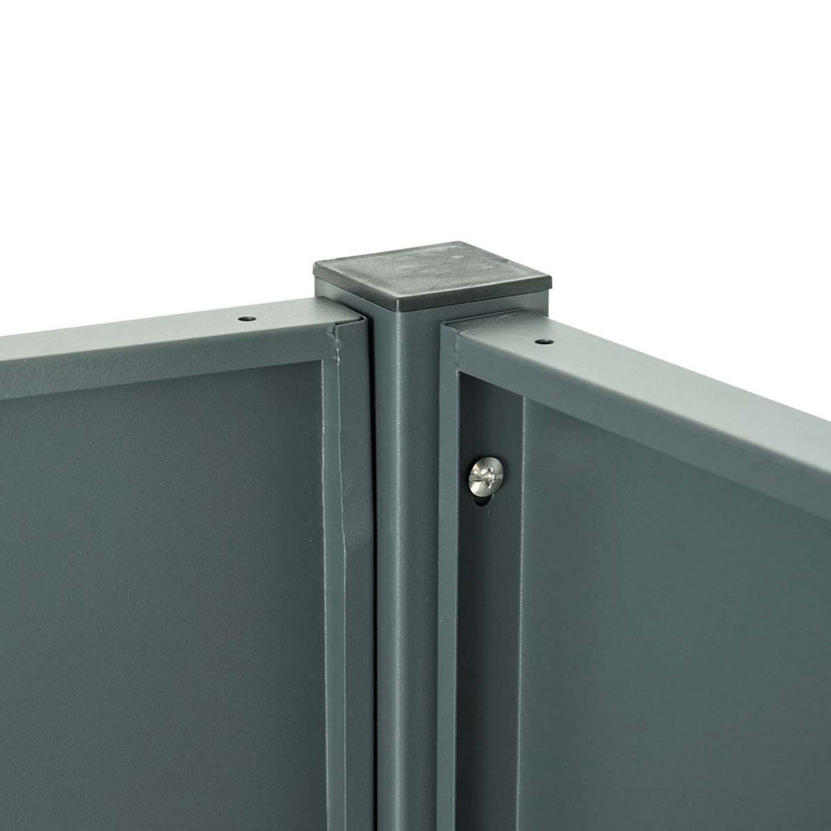 MÜLLTONNEN-ZAUN Grau - Grau, Metall (165/150/85cm) - MCW