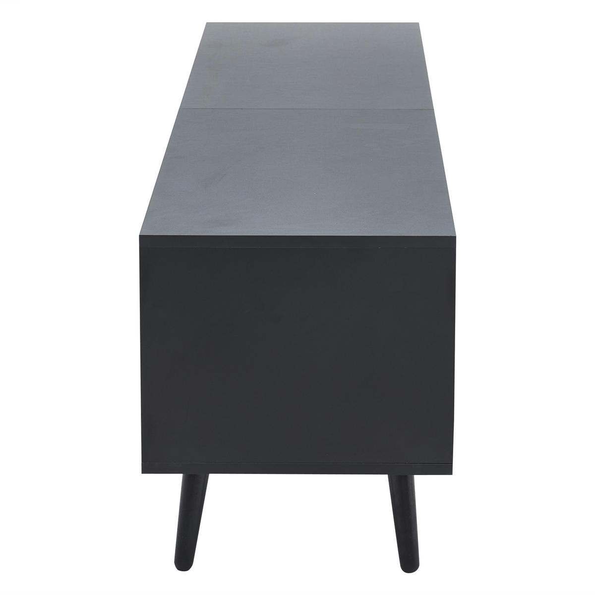 TV-ELEMENT 175/31/43.5 cm Schwarz + Natur mit 1 Schubladen und 2 Schränken - Schwarz, Holz (180/46/40cm) - Oxeza