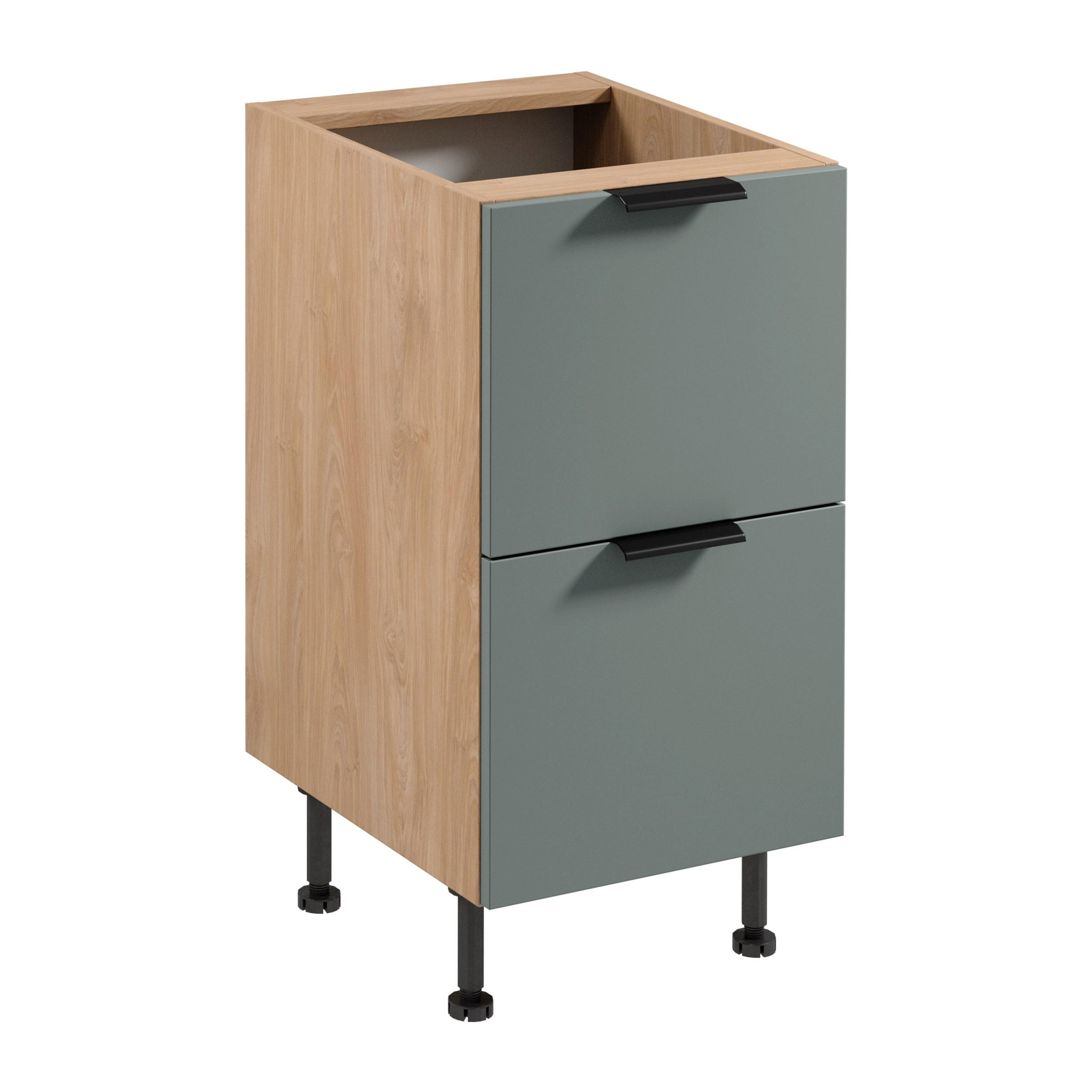 UNTERSCHRANK D45S2 AX – Sorento Grün Sonoma Eiche – Grün / Sonoma Eiche - Sonoma Eiche/Grün, Holzwerkstoff (45/87/52cm) - ROYAL24_MARKT