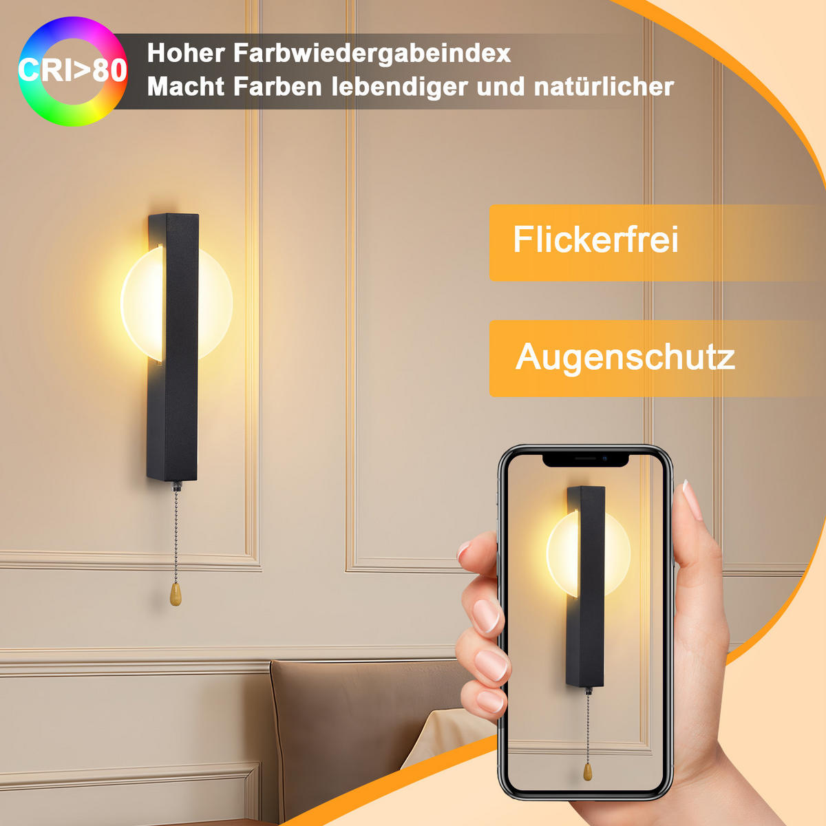 LED-WANDLEUCHTE Luminary 27.5/12/4.5 cm - Schwarz, Metall (12/4.5/27.5cm) - ZMH