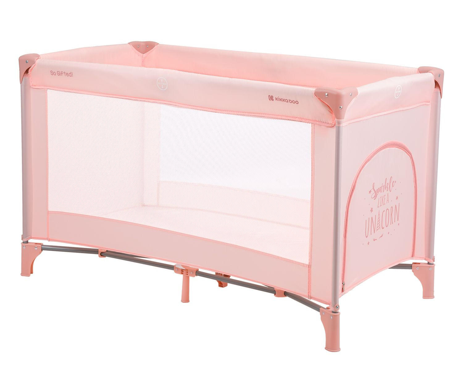 REISEBETT so gifted rosa pink weiche Matratzenauflage, Seiteneingang - Rosa, Metall (60/120cm) - Kikka boo