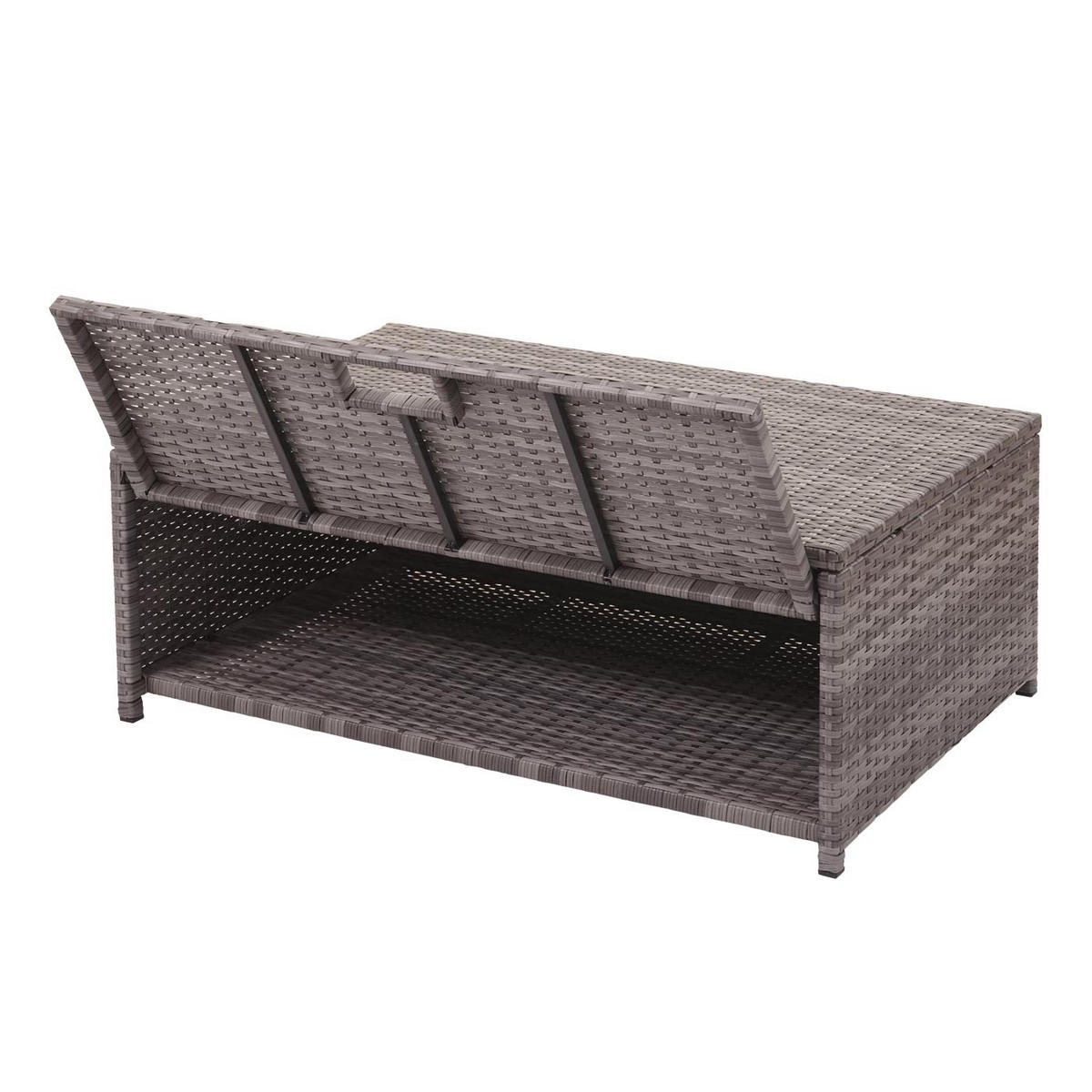 POLY-RATTAN GARNITUR Grau, Anthrazit - Anthrazit/Grau, Kunststoff - MCW