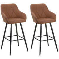 BARSTUHL 2er-Set Polsterbezug Braun Darien - Braun, Textil/Metall (44/104/41cm) - Beliani