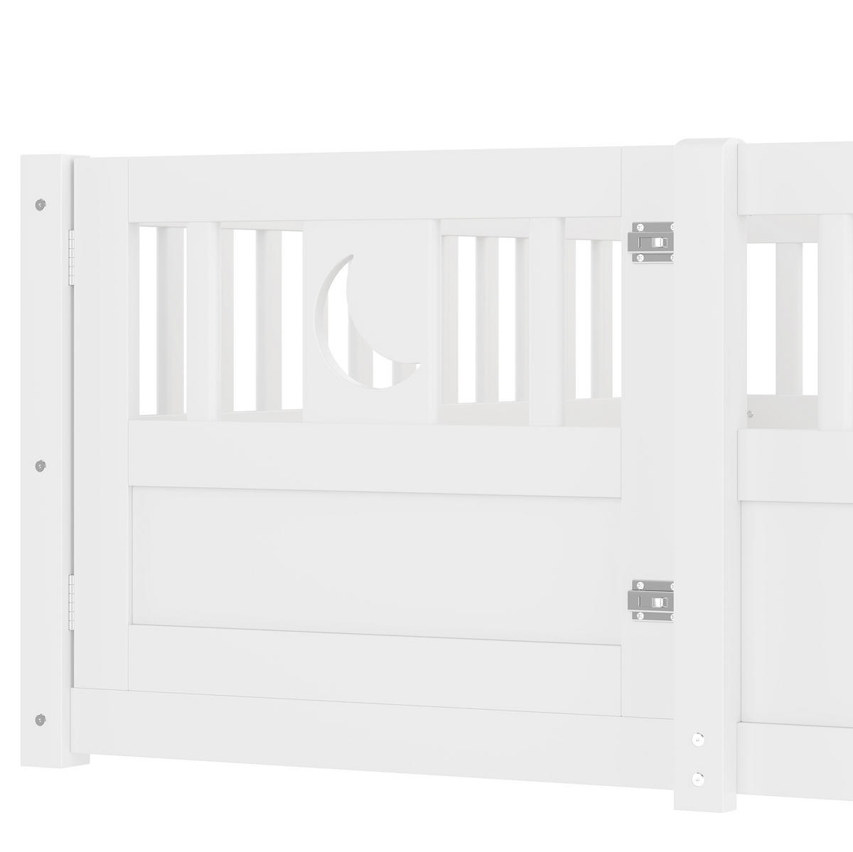 KINDERBETT 140/190 cm Weiß aus Kiefer mit Sicherheitsgitter - Weiß, Holz (140/190cm) - OKMYHOME