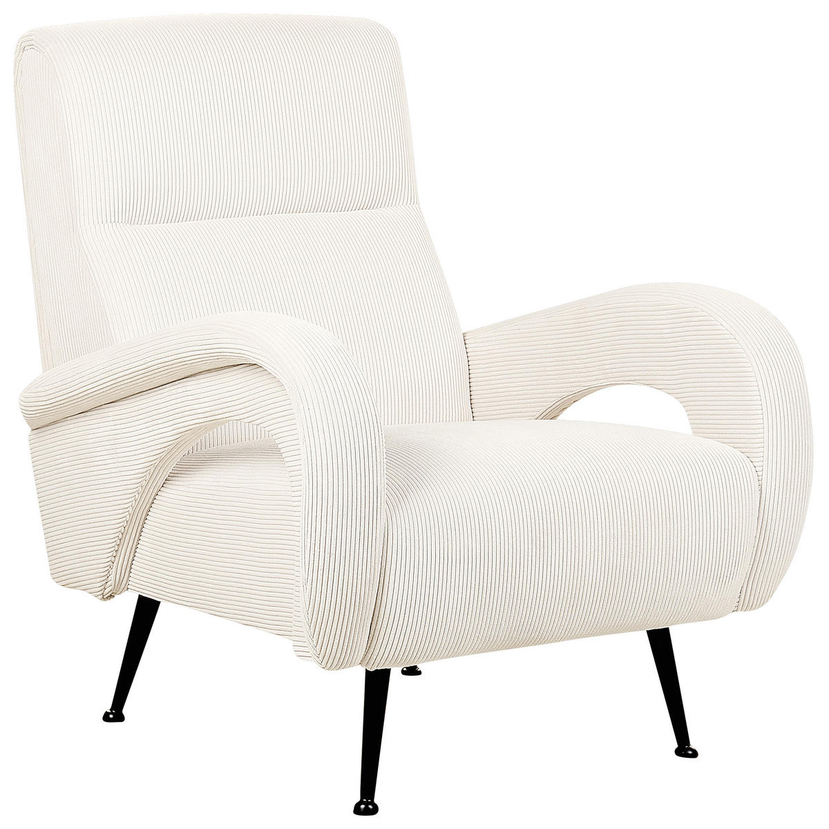 SESSEL Cord cremefarben Svalov - Beige, Textil (77/93/75cm) - Beliani