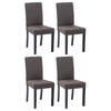 STUHL 4er Set Stoff Dunkelgrau - Dunkelgrau/Schwarz, Holz/Textil (41/91/47cm) - CLP