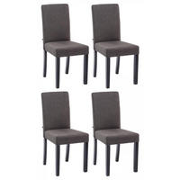 STUHL 4er Set Stoff Dunkelgrau - Dunkelgrau/Schwarz, Holz/Textil (41/91/47cm) - CLP