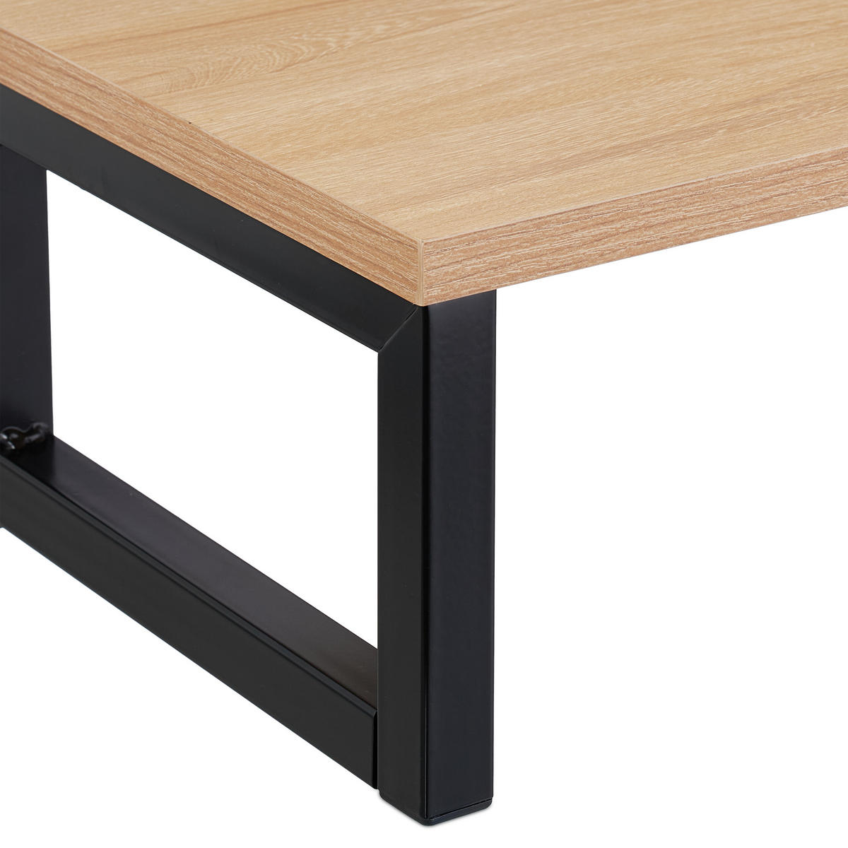 MONITORSTÄNDER Natur Schwarz Eisen - Multicolor, Holzwerkstoff/Metall (23/55/15cm) - Relaxdays