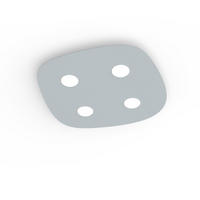 DECKENLEUCHTE River Free X4 - Grau, Metall (55/55/4cm) - Lumicom