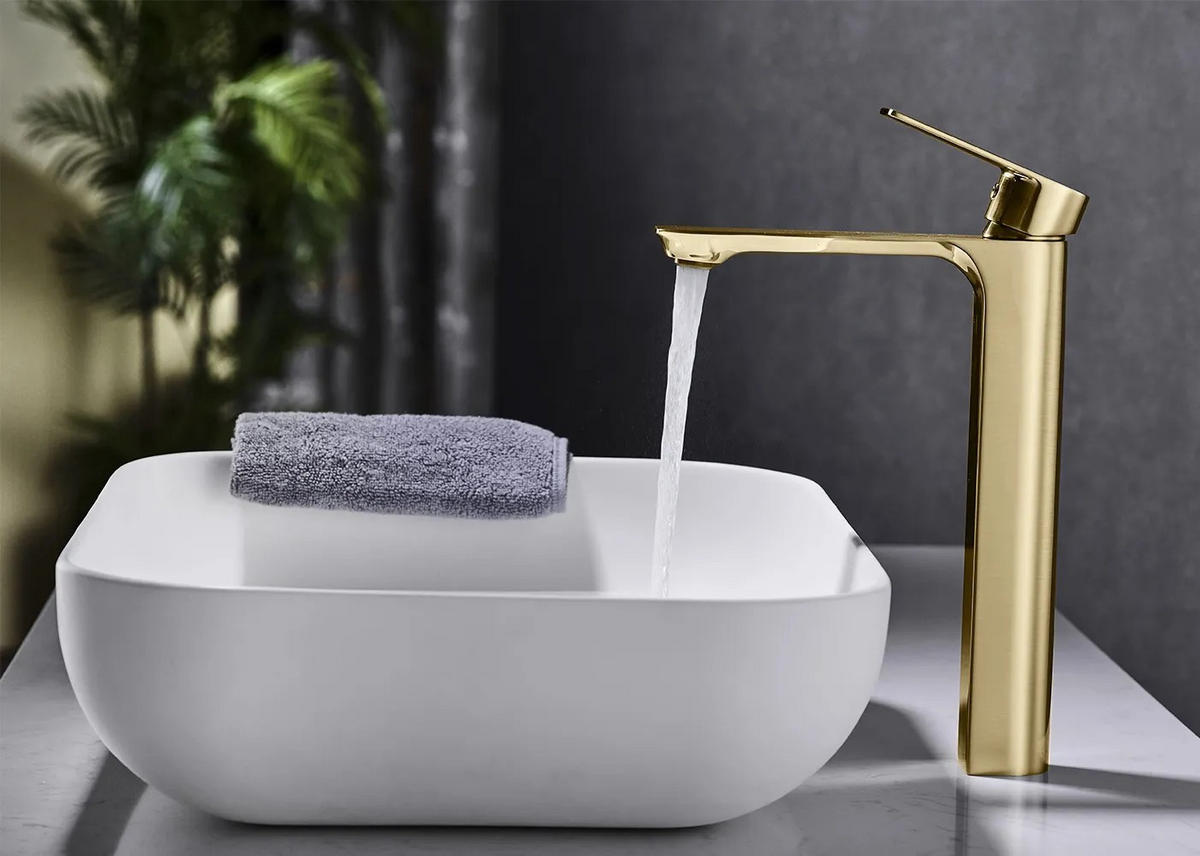 WASCHBECKENARMATUR Rea Urban Gold High - Goldfarben, Metall (4.5/29/19cm) - REA