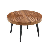 COUCHTISCH DE-37427 rund mit Jahresring-Optik Braun - Braun, Holz (60/60/37cm) - ComfortXL