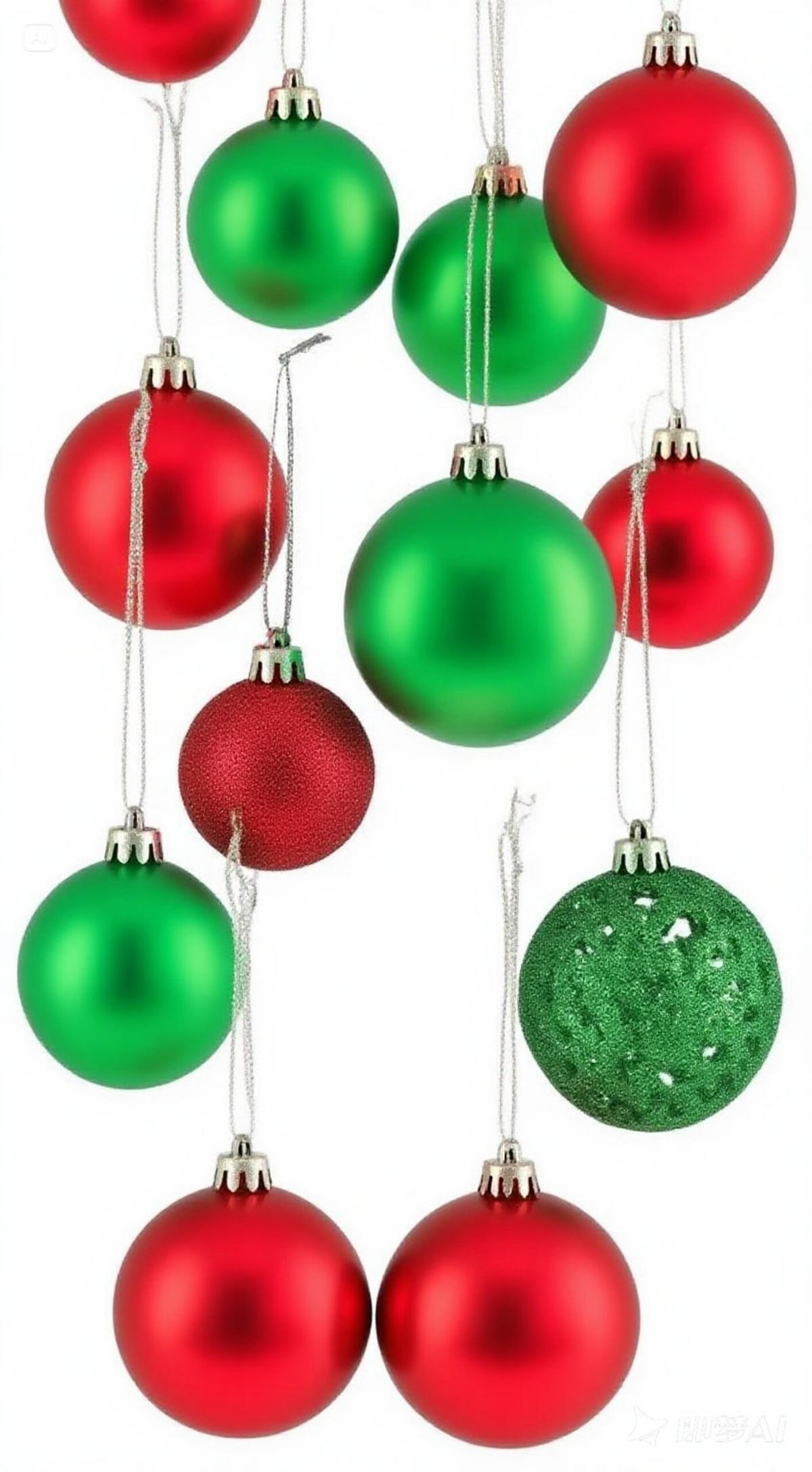WEIHNACHTSKUGELN Grün Rot 100-Kugeln-Set Kunststoff - Dunkelgrün/Rot, Kunststoff (6/7/6cm) - Relaxdays