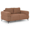 2-SITZER-SOFA Cardea in Bubble-Optik aus weichem Terrakotta Strukturstoff mit hohem Sitzkomfort - Terracotta/Schwarz, Holz/Textil (154/80/97cm) - S-Style Möbel