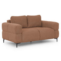 2-SITZER-SOFA Cardea in Bubble-Optik aus weichem Terrakotta Strukturstoff mit hohem Sitzkomfort - Terracotta/Schwarz, Holz/Textil (154/80/97cm) - S-Style Möbel