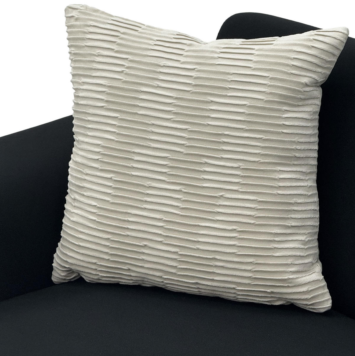 2-SITZER 172/72/82 cm Schwarz aus Sperrholz und Massivholz mit Metallfüßen - Schwarz, Textil (73.5/81.5/172cm) - OKMYHOME