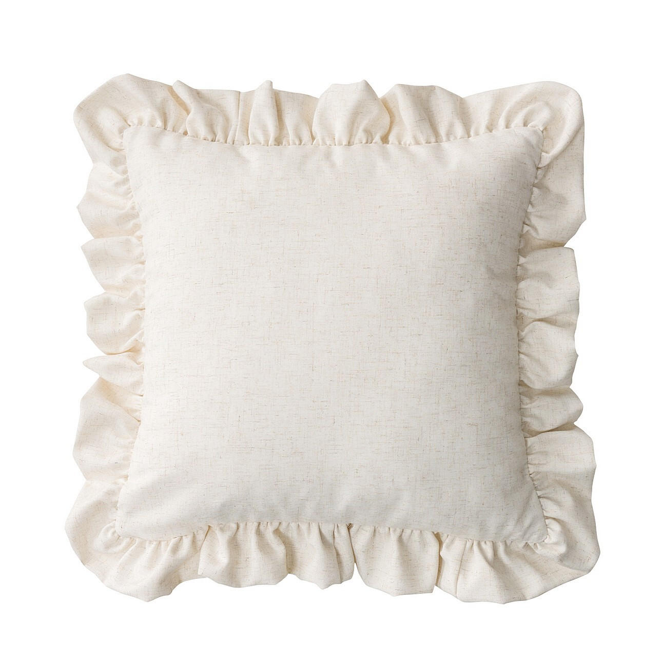 KISSENHÜLLE Charlotte 45x45 cm mit Rüsche - Beige, Textil (45/1cm) - Dekoria