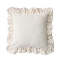 KISSENHÜLLE Charlotte 45x45 cm mit Rüsche - Beige, Textil (45/1cm) - Dekoria